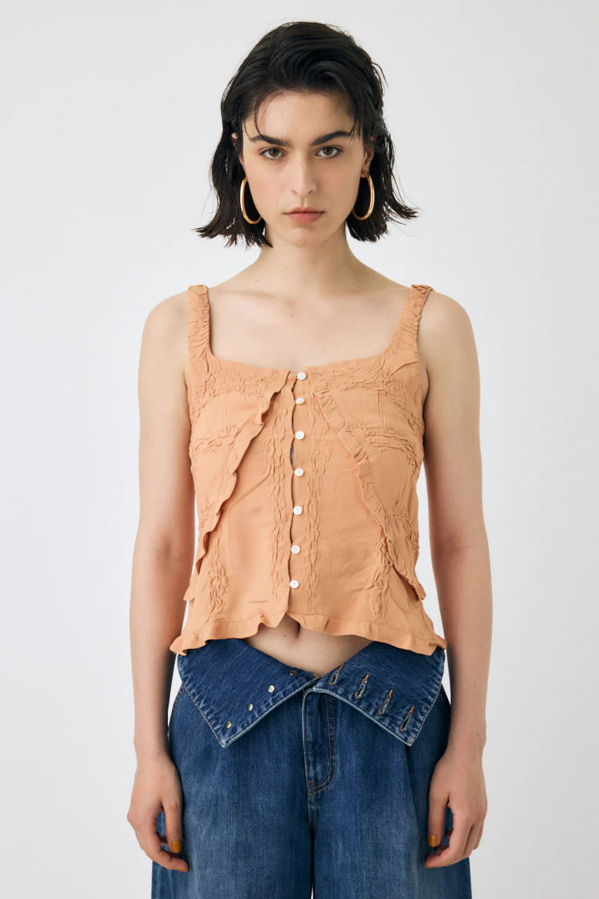 BUTTON UP SMOCKING CAMI - Image 2
