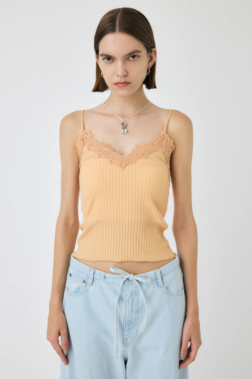 LACE TRIM RIB CAMI - Image 2