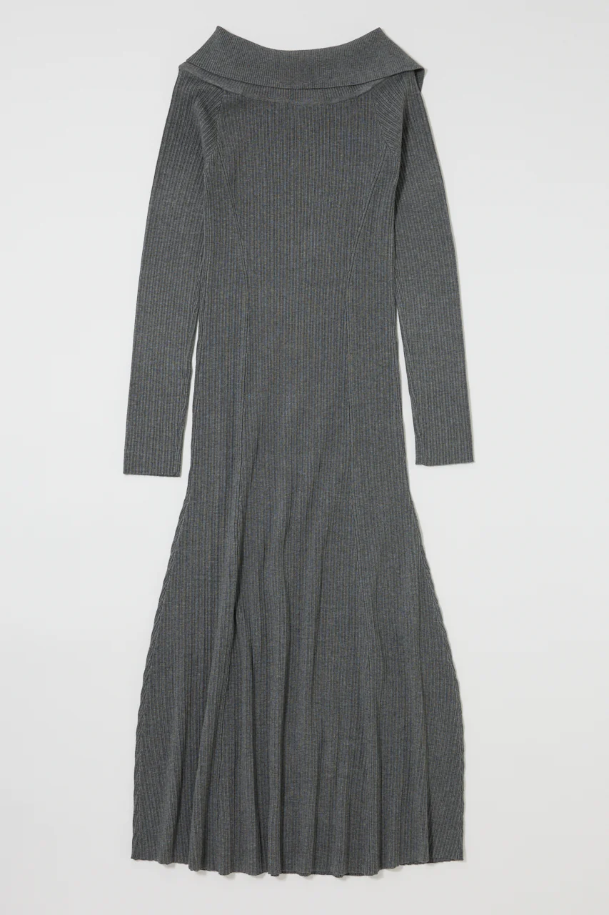 ASYMMETRY COLLAR KNIT DRESS - Image 4