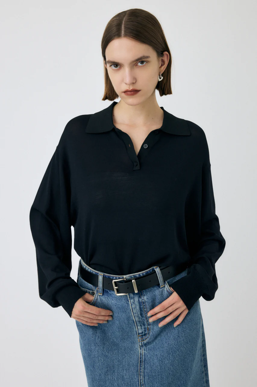 BORDER KNIT POLO - Image 2