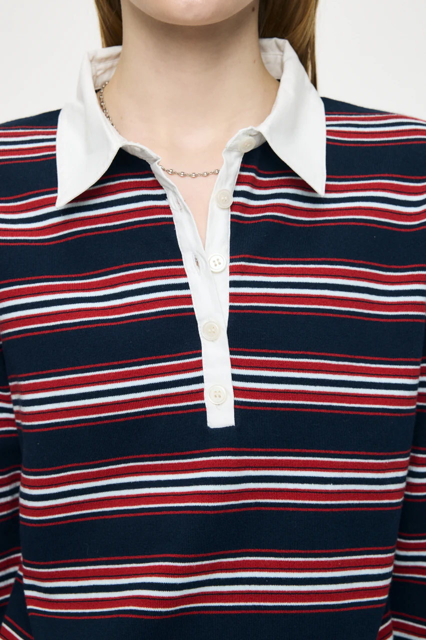 BORDER POLO KNIT TEE - Image 6