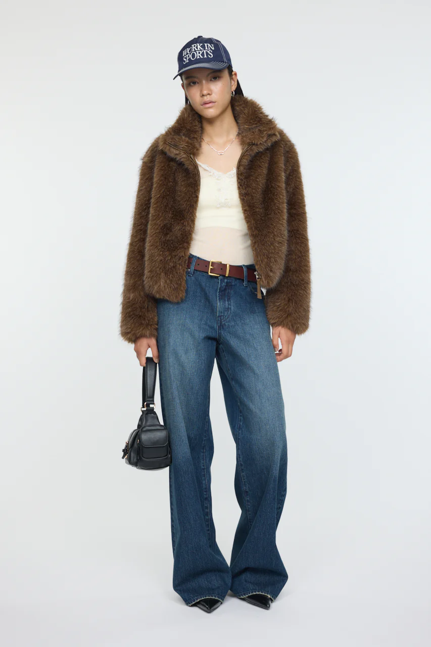 FAUX FUR STAND COLLAR JACKET - Image 10