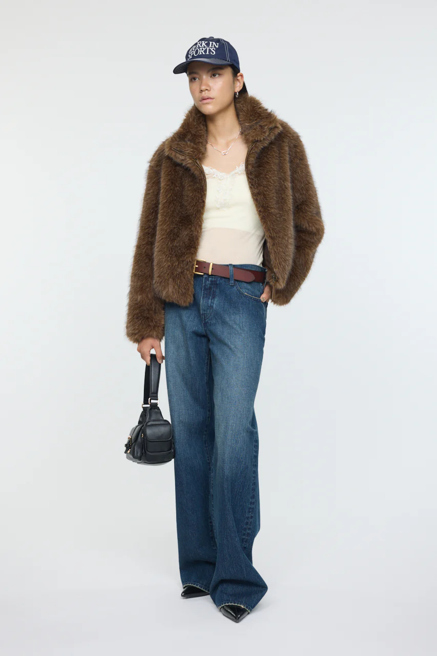FAUX FUR STAND COLLAR JACKET - Image 8