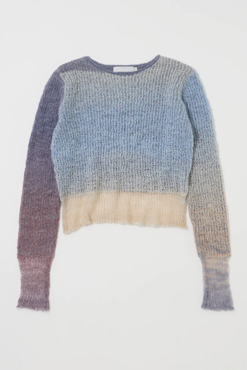 GRADATION CROPPED KNIT TOP