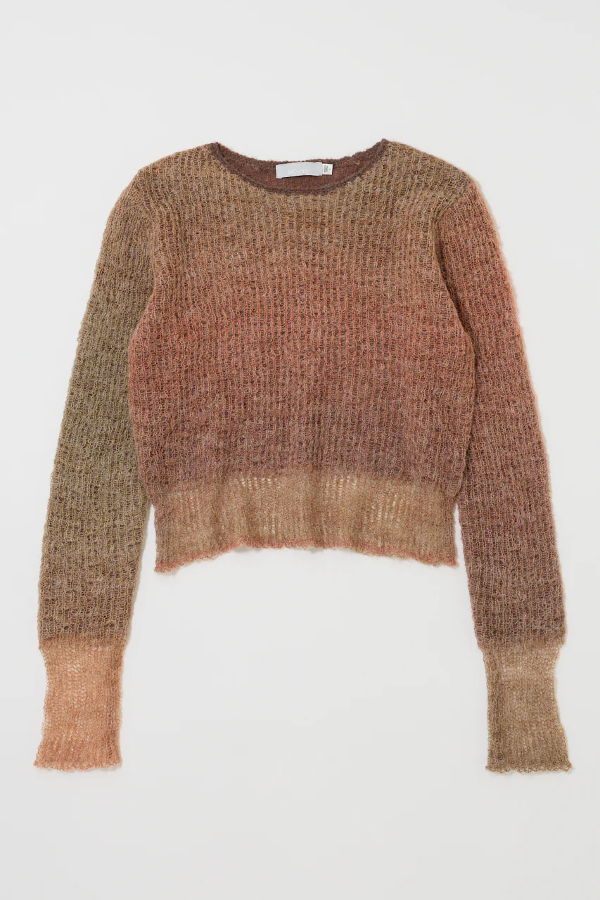 GRADATION CROPPED KNIT TOP