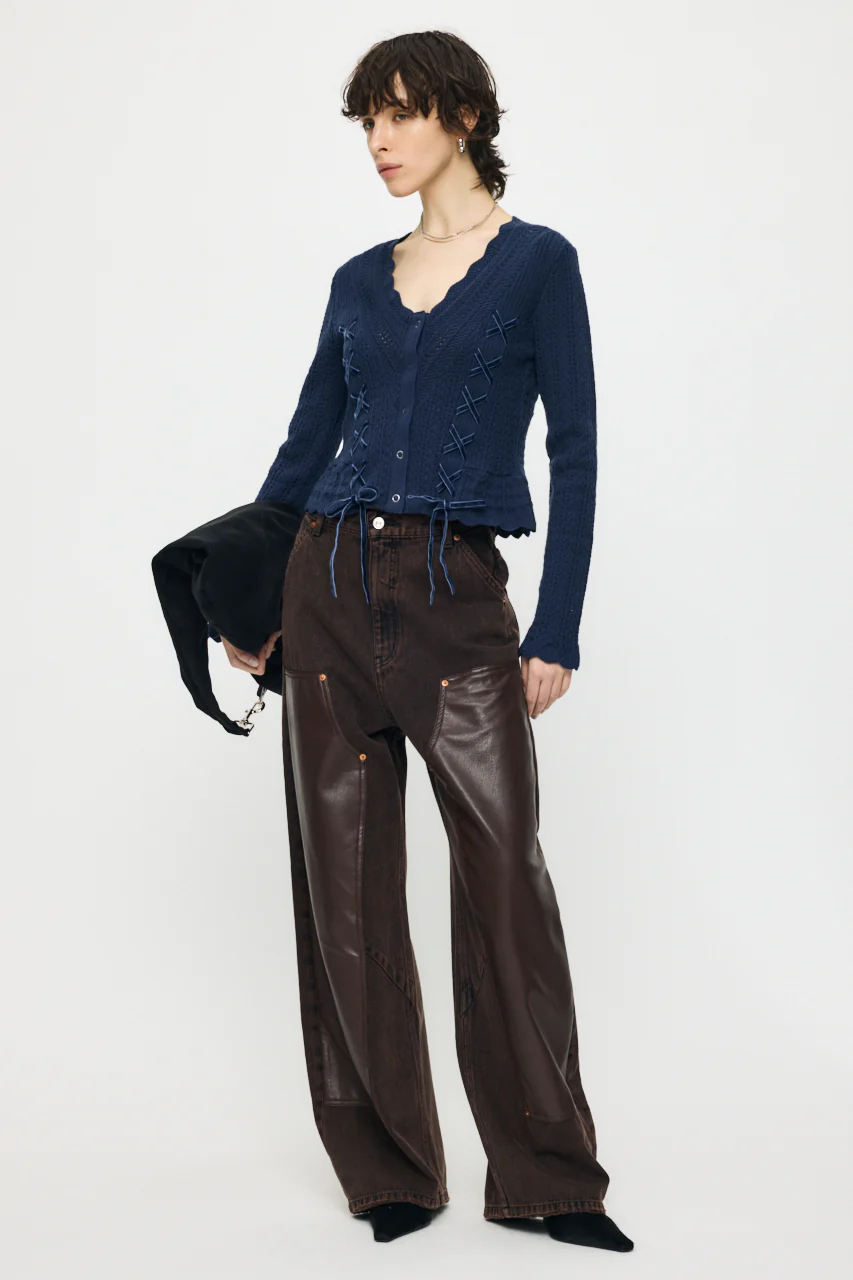 LACE UP RIBBON CARDIGAN - Image 5