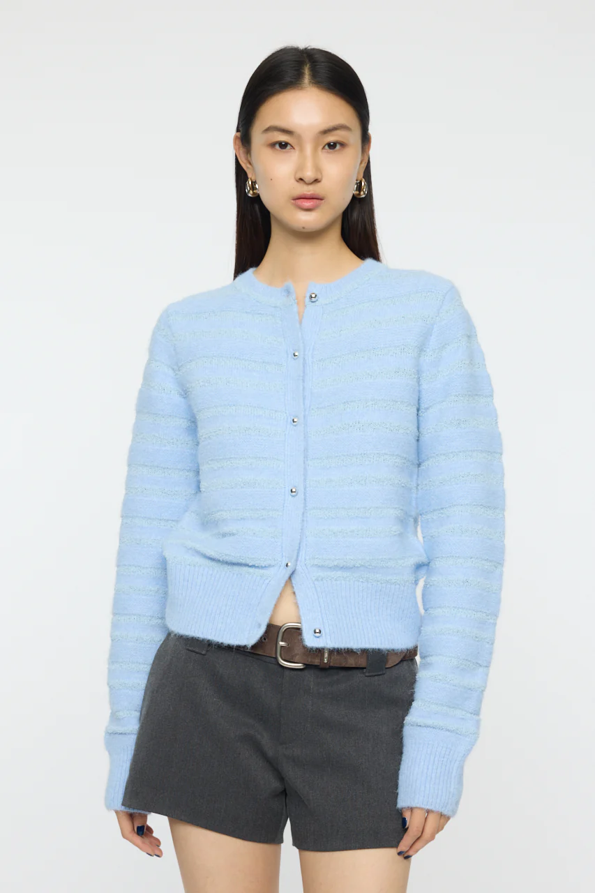SHADOW STRIPE KNIT CARDIGN - Image 2