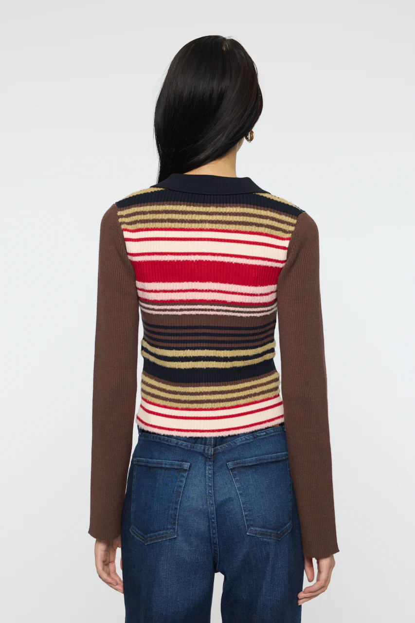 STRIPE ZIP UP KNIT SHIRT - Image 3