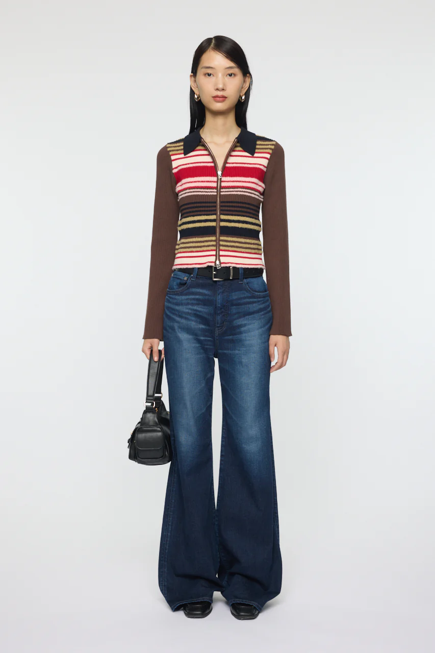 STRIPE ZIP UP KNIT SHIRT - Image 5